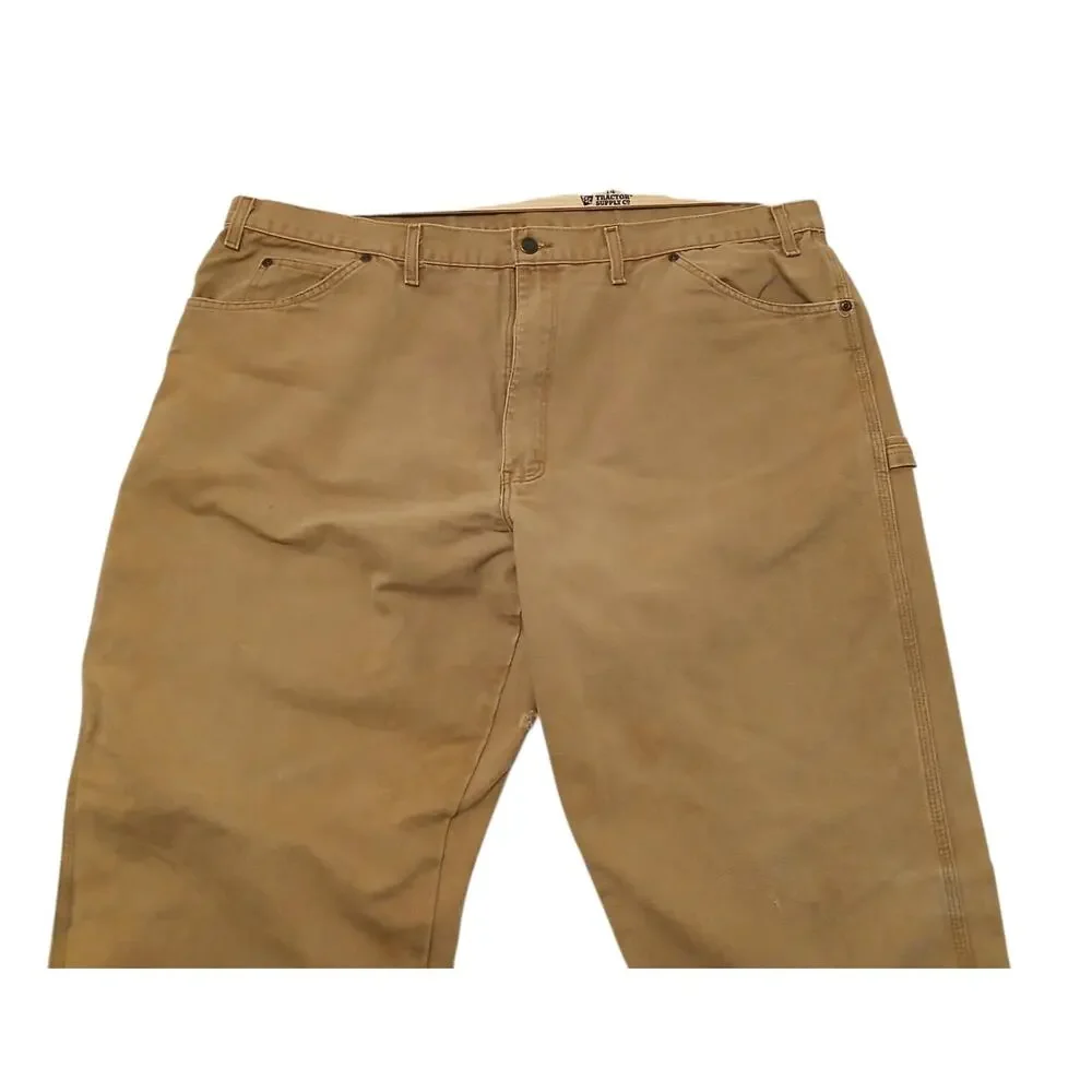 Dickies Mens Carpenter Work Pants 44x30 Relaxed Fit Canvas Cotton~SEE HOLE (Pic)
